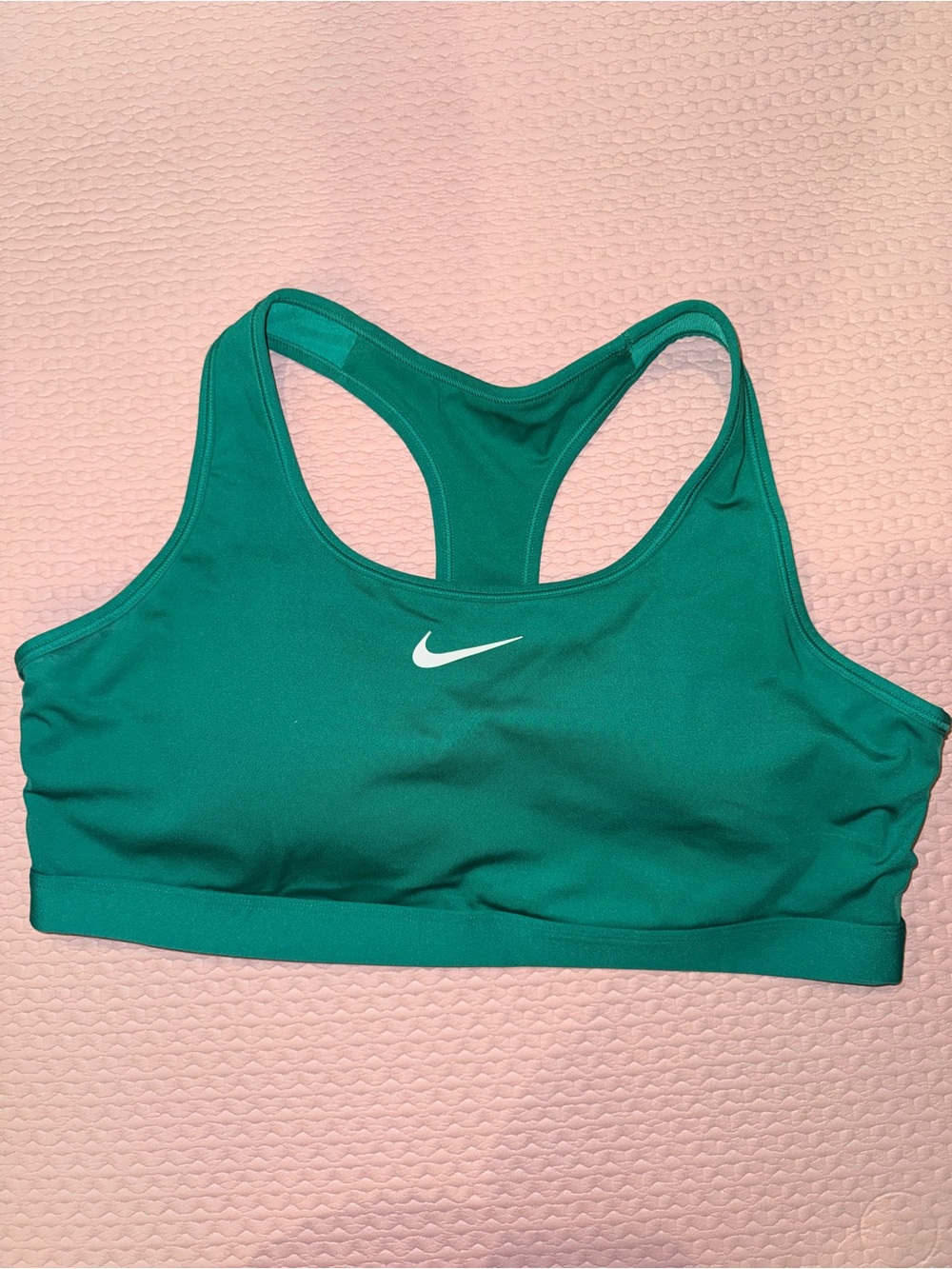 Nike Teal Green Racerback Sports Bra with White Swoosh